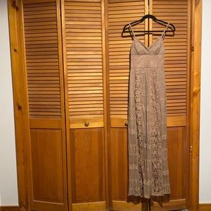 LAST CHANCE !! Beautiful neutral lace maxi dress S